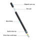 Stylet Capacitif Deux En Un Pour Smartphone Et Tablette Avec Embout Disque 7 Mm Et Fibre Argentée Sans Recharge - www.yonis-s...
