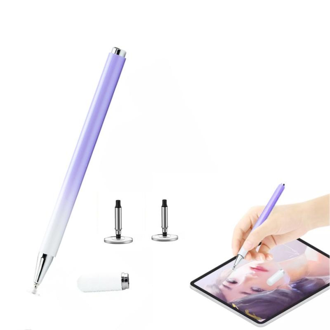 Stylet Tactile Capacitif Pour Smartphone Et Tablette Avec Disque Transparent 7 Mm Sans Recharge Et 2 Embouts De Rechange - ww...