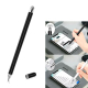 Stylet Tactile Capacitif 2 En 1 Pour Écriture Sur Smartphone Et Tablette Pointe Disque Transparente 7 Mm Embout Fibre Argenté...