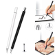 Stylet Tactile Capacitif 2 En 1 Pour Écriture Sur Smartphone Et Tablette Pointe Disque Transparente 7 Mm Embout Fibre Argenté...
