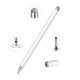 Stylet Tactile Capacitif 2 En 1 Pour Écriture Sur Smartphone Et Tablette Pointe Disque Transparente 7 Mm Embout Fibre Argenté...