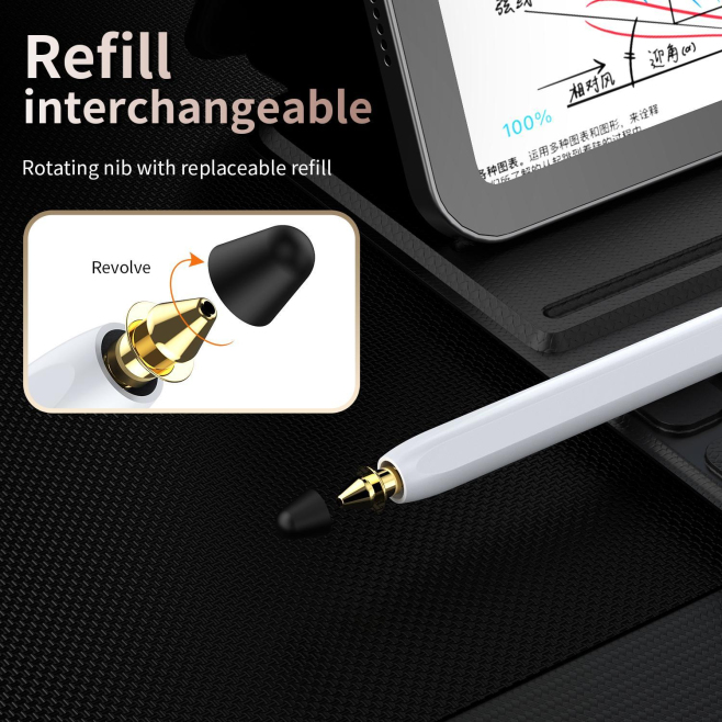 Stylet Capacitif Bluetooth Pour Téléphones Et Tablettes À Écran Tactile Avec Précision Pixel Et Pointe POM Remplaçable - www....