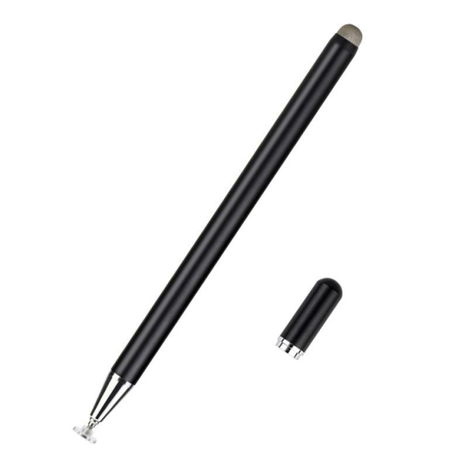 Stylet Tactile 2 En 1 Pour Tablettes Et Smartphones Avec Capuchon Magnétique Chiffon En Fibre Et Embout Disque En Cuivre - ww...