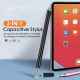 Stylet Tactile 2 En 1 Pour Tablettes Et Smartphones Avec Capuchon Magnétique Chiffon En Fibre Et Embout Disque En Cuivre - ww...