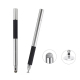 Stylet Capacitif 2 En 1 Pour Écriture Et Dessin Avec Disque Transparent 7 Mm Et Tête En Fibre Argentée 6 Mm Sans Recharge