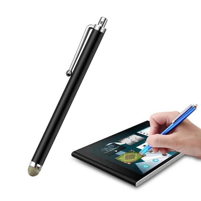 Stylet Capacitif Universel Pour Smartphone Et Tablette Embout En Fibre Argentée N'Endommage Pas L'Écran Cordon Anti Perte - w...
