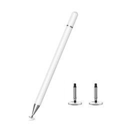 Stylet Tactile Capacitif Pour Écriture Et Dessin Disque Transparent 7 Mm 2 Pointes Remplaçables Capuchon Magnétique Pour Smartphone Tablette