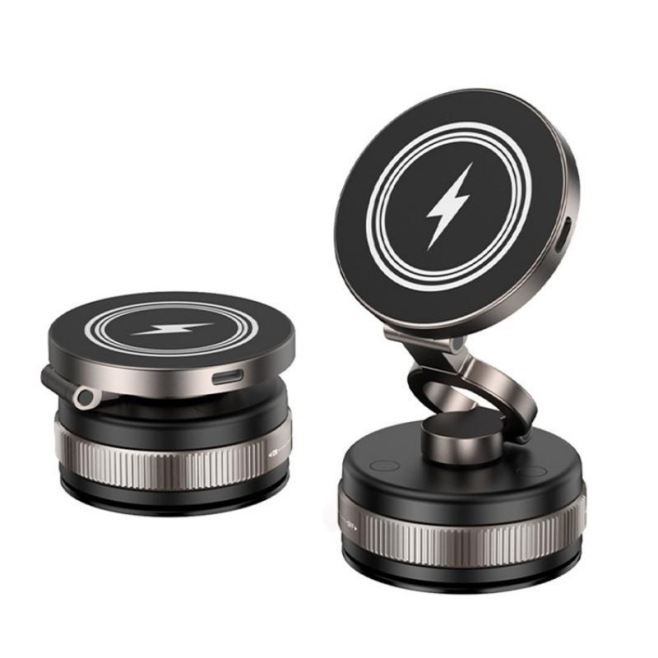 Support De Téléphone Pour Voiture Magnétique À Ventouse Avec Charge Sans Fil 15 W Aimants N52 Rotation 360 Degrés - www.yonis...