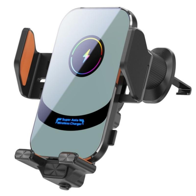 Support Téléphone Voiture Magnétique Avec Chargeur Sans Fil 15 W Ouverture Tactile Base Réglable Type C - www.yonis-shop.com