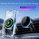 Support De Charge Sans Fil Magnétique Pour Grille D’Aération Automobile 15 W Avec Rotation 360° Refroidissement Et Éclairage ...