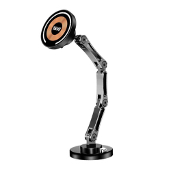 Support De Téléphone Magnétique Pour Voiture Chargeur Sans Fil 15 W Rotatif À 360° Pliable Adhésif Pour Tableau De Bord