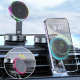 Support Téléphone Voiture Magnétique Avec Charge Sans Fil 15W Rotation 360° Base Ventouse Et LED Colorées - www.yonis-shop.com