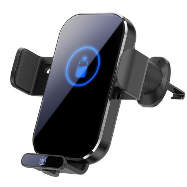 Chargeur Sans Fil Pour Voiture Avec Support De Téléphone À Induction Automatique 15 W Fixation Réglable Pour Grille D’Aératio...