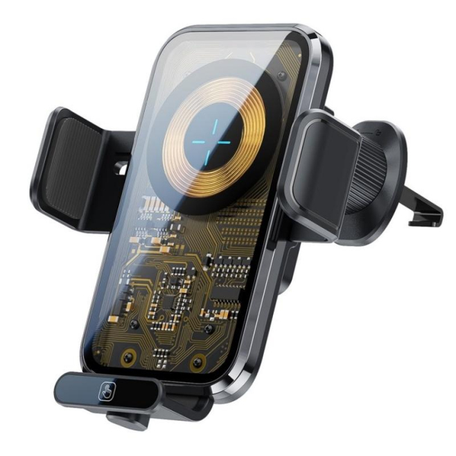 Chargeur Sans Fil Pour Voiture Avec Support Téléphone Transparent Rotation 360° Et Charge 15 W - www.yonis-shop.com