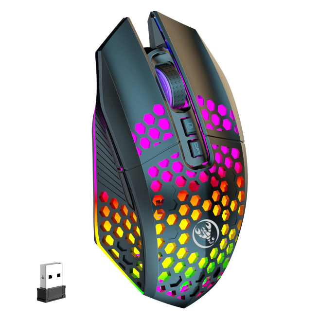 Souris Sans Fil Rechargeable Rétroéclairée 2,4 GHz 7 Boutons Silencieux DPI 800 1200 1600 - www.yonis-shop.com