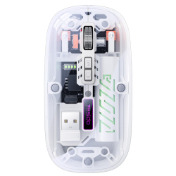 Souris Sans Fil Double Mode Bluetooth 2 4 GHz Transparente Résistante Aux Rayures 30 Heures 3 Niveaux DPI Recharge USB C