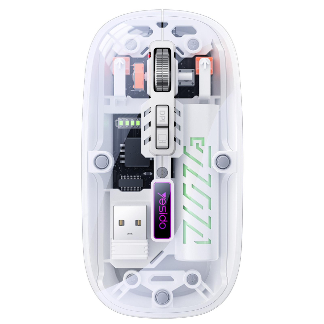 Souris Sans Fil Double Mode Bluetooth 2 4 GHz Transparente Résistante Aux Rayures 30 Heures 3 Niveaux DPI Recharge USB C - ww...