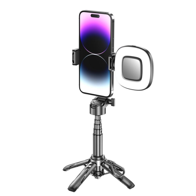 Perche À Selfie Bluetooth Rétractable Avec Trépied Intégré Télécommande Amovible Et Rotation À 360° Pour Téléphone Portable -...