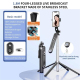Perche Selfie Avec Trépied À Quatre Pieds Pour Smartphone Et Télécommande Bluetooth Rechargeable Extensible 180 Cm - www.yoni...