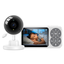 Babyphone Vidéo Pour Bébé Écran TFT 3.5 Pouces Vision Nocturne Infrarouge Connexion 2.4G Et Détection Des Pleurs - www.yonis-...