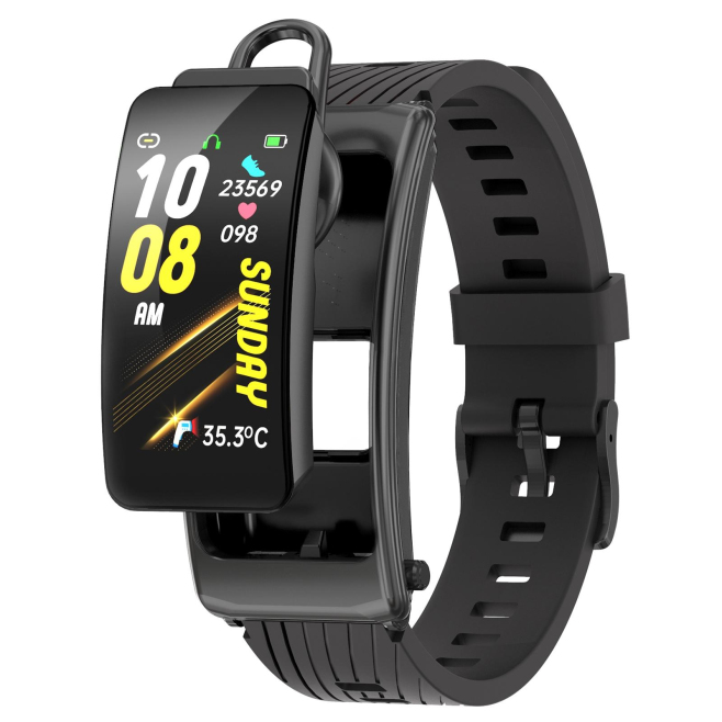 Montre Connectée Avec Écouteur Bluetooth Amovible Gestion Tactile Des Appels Suivi Cardiaque Résistante À L’Eau Autonomie 10 ...