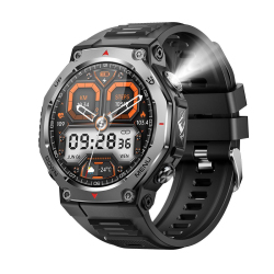 Montre Connectée Sport Outdoor Avec Lampe Torche Puissante Écran AMOLED 1.43 Pouce 5 ATM Autonomie 7 Jours