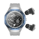 Montre Connectée Bluetooth Avec Écouteurs Sans Fil Suivi Cardiaque IP67 Écran Tactile 360x360 NFC - www.yonis-shop.com