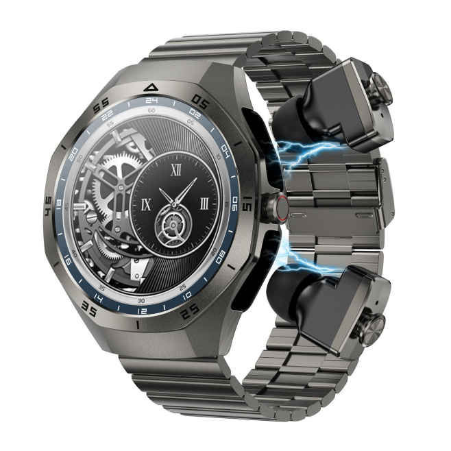 Montre Connectée Avec Écouteurs Bluetooth Intégrés Suivi Cardiaque IP67 NFC Écran Tactile 360x360 Autonomie 3 À 7 Jours - www...