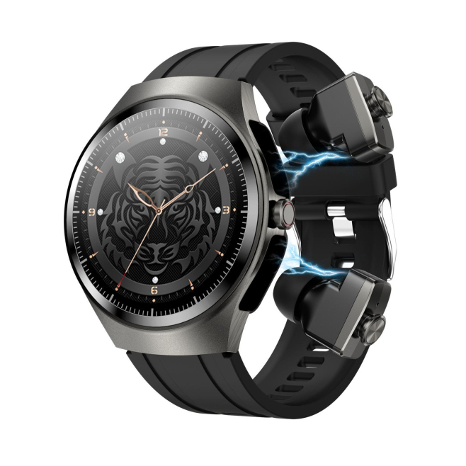 Montre Connectée 2 En 1 Avec Écouteurs Bluetooth Pour Appels Écran AMOLED 466 X 466 NFC IP67 - www.yonis-shop.com