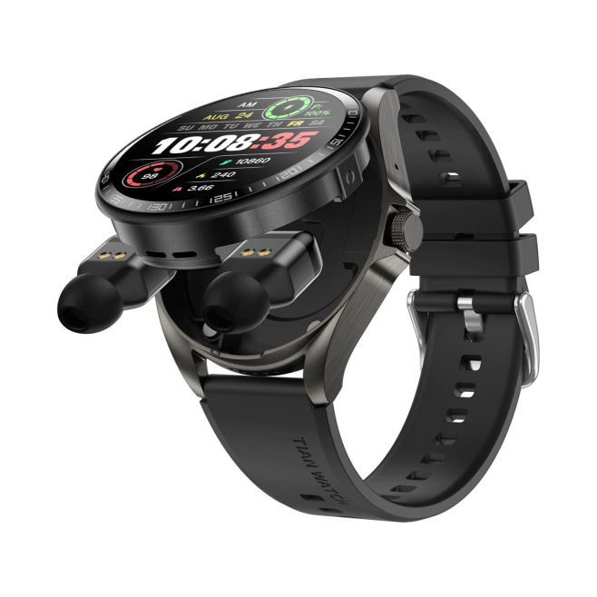 Montre Connectée 2 En 1 Avec Écouteurs TWS Bluetooth Appels NFC Écran TFT 360x360 IP67 Et Suivi Cardiaque - www.yonis-shop.com