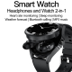 Montre Connectée 2 En 1 Avec Écouteurs TWS Bluetooth Appels NFC Écran TFT 360x360 IP67 Et Suivi Cardiaque - www.yonis-shop.com