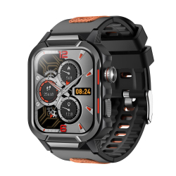 Montre Connectée Outdoor Robuste Pour Le Sport Écran TFT 1,96 Pouce 100+ Modes Appels Bluetooth Étanchéité 3ATM