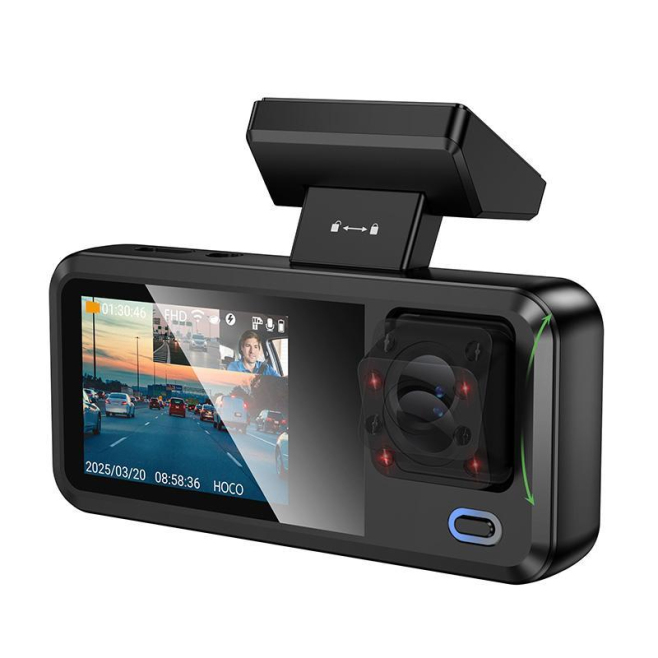 Caméra Embarquée Automobile Triple Caméra Avec Écran IPS 2 Pouces WiFi Vidéo Avant 720p - www.yonis-shop.com