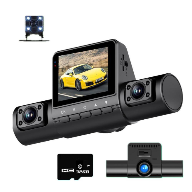 Caméra Embarquée Voiture Pour Surveillance Du Stationnement 4 Objectifs Vision Nocturne Infrarouge 1080p - www.yonis-shop.com