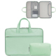 Sacoche Ordinateur Portable Imperméable Ouverture 180° Compartiment Doublé Suédine 11 À 12 Pouces Vert Menthe
