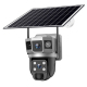 Caméra De Surveillance PTZ Dôme Solaire 4 MP Vue Panoramique 360° Vision Nocturne Infrarouge Couleur