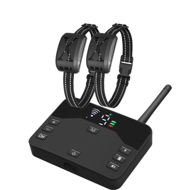 Clôture Électronique Sans Fil Pour Chien Avec Collier De Dressage Étanche Rechargeable 500 Mètres 2 Chiens Vibration Et Stimu...