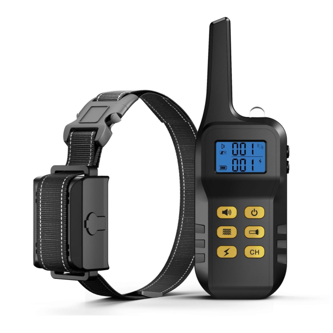 Collier De Dressage Et Anti Aboiement Pour Chien Étanche IPX6 Avec Télécommande 350 Mètres Son Vibration Et Stimulation Élect...