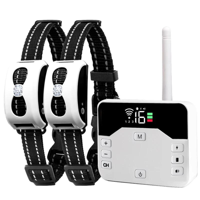 Collier De Dressage Pour Chien Anti-Aboiement Avec Télécommande 3 Modes Clôture Sans Fil 10 À 300 Mètres IPX7 - www.yonis-sho...