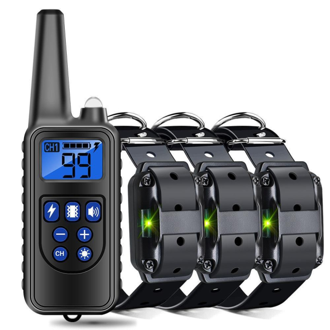 # Collier De Dressage Pour Chien Anti-Aboiement Avec Télécommande 800 M 3 Modes 3 Colliers Récepteurs IP67 - www.yonis-shop.com