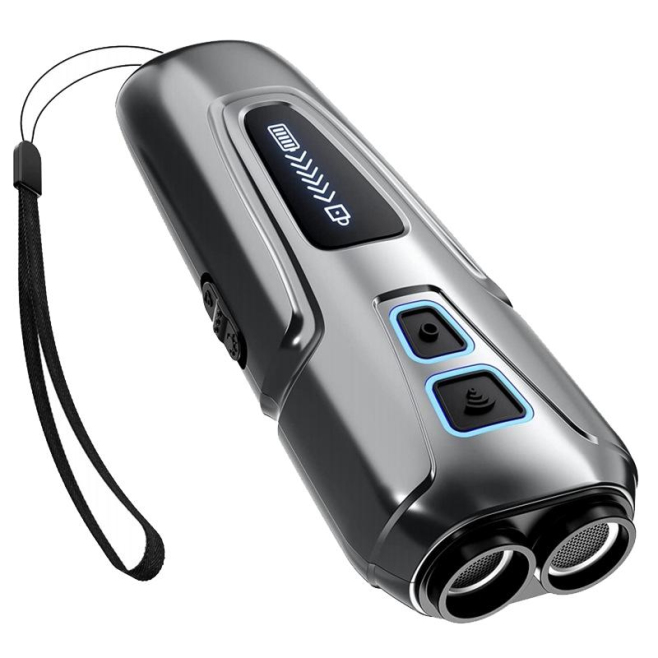 Répulsif Ultrasonique Pour Chiens Avec Lampe LED Portée 10 M Autonomie 15 Jours Et Double Sonde - www.yonis-shop.com