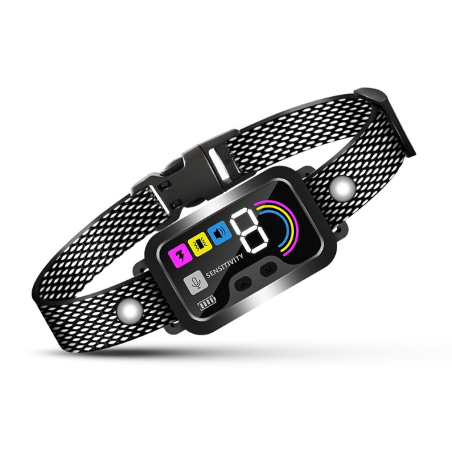 Collier Antiaboiement Pour Chien 4 Modes 8 Niveaux Réglables Recharge USB Type-C Étanche IP67 Avec Protection Anti-Déclenchem...