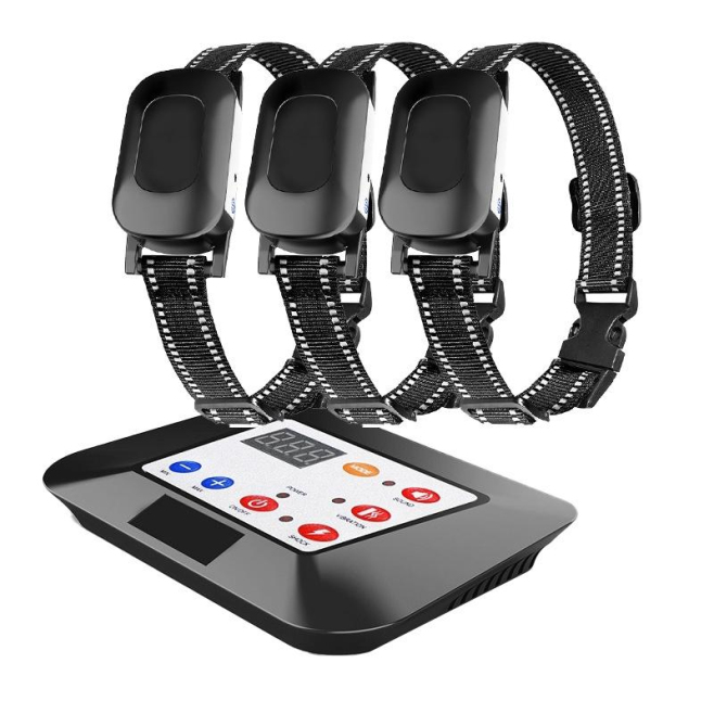Collier De Dressage Pour Chien Clôture Sans Fil 3 Chiens Portée 302 M IPX6 Son Vibration Et Stimulation Électrique - www.yoni...