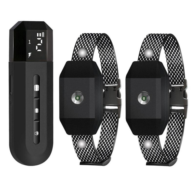 Collier De Dressage Pour Chien Anti Aboiement Étanche IPX7 Avec Télécommande Portée 800 Mètres Vibration Et Choc Statique - w...