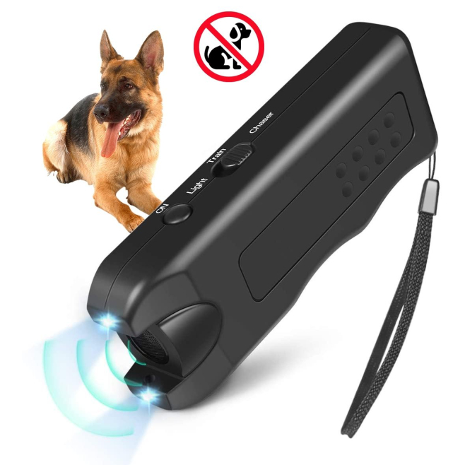 Répulsif Ultrasonique Pour Chiens Portable Avec Lumière LED 125 dB Boîtier ABS Noir - www.yonis-shop.com