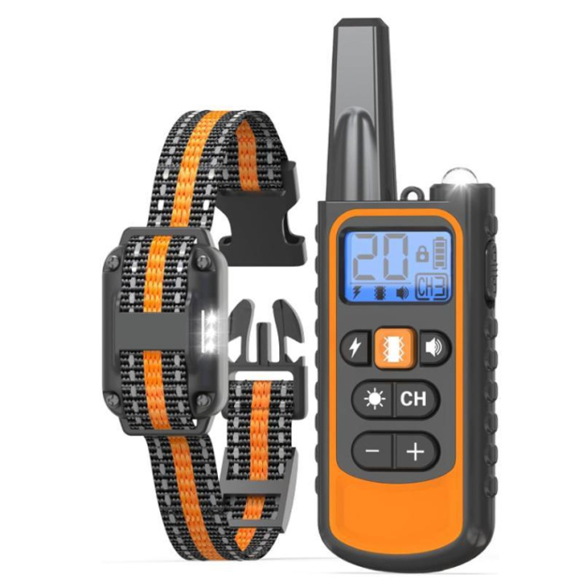 Collier Anti Aboiement Pour Chien Avec Télécommande Vibration Choc 20 Intensités Portée 1000 Mètres Étanche IP67 - www.yonis-...