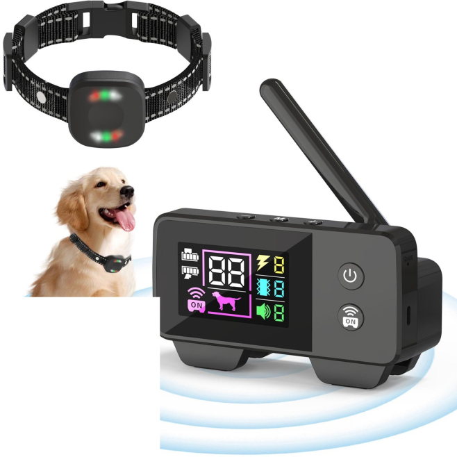 Collier De Dressage Électronique Pour Chien Avec Clôture Sans Fil 480 M Récepteur Étanche IP67 Recharge Type C - www.yonis-sh...