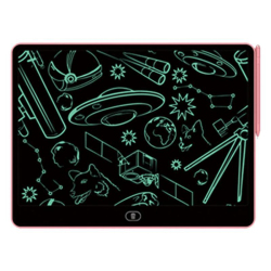 Tablette D’Écriture Et De Dessin LCD Pour Enfants 16 Pouces Rose Écran Flexible Sans Encre Lignes Colorées Effacement Protégé