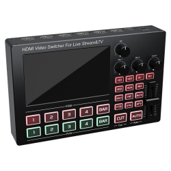 Commutateur HDMI 4 Entrées 1080P 60Hz Avec Écran IPS 5 Pouces Capture Vidéo Type C 3.0 2 Sorties Mélange Audio