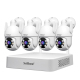 Kit De Vidéosurveillance WiFi 5 MP Avec NVR 8 Canaux Stockage 16 To Détection Humaine Vision Nocturne Couleur IP66
